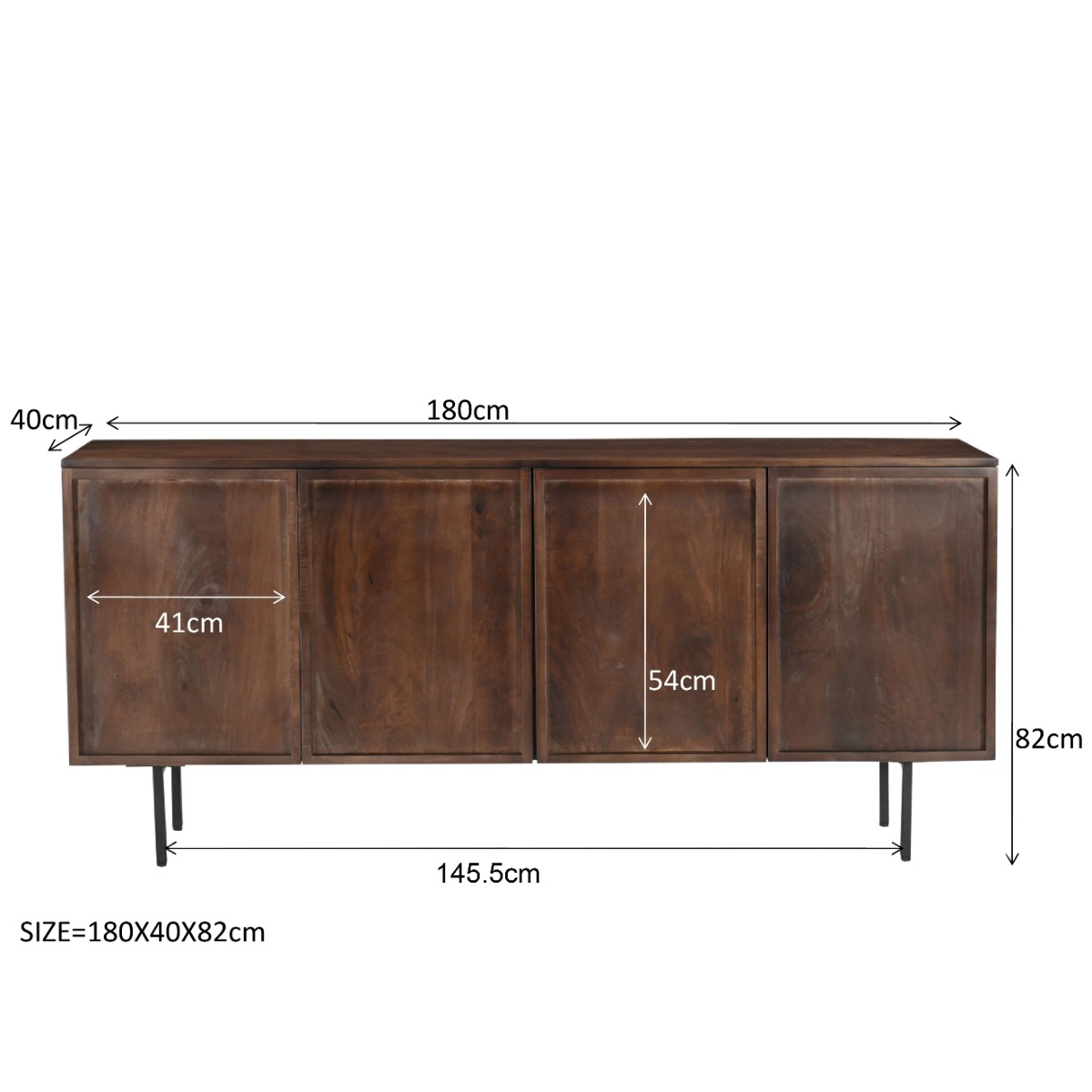 Sideboard Elan Brown 180cm - Livingfurn