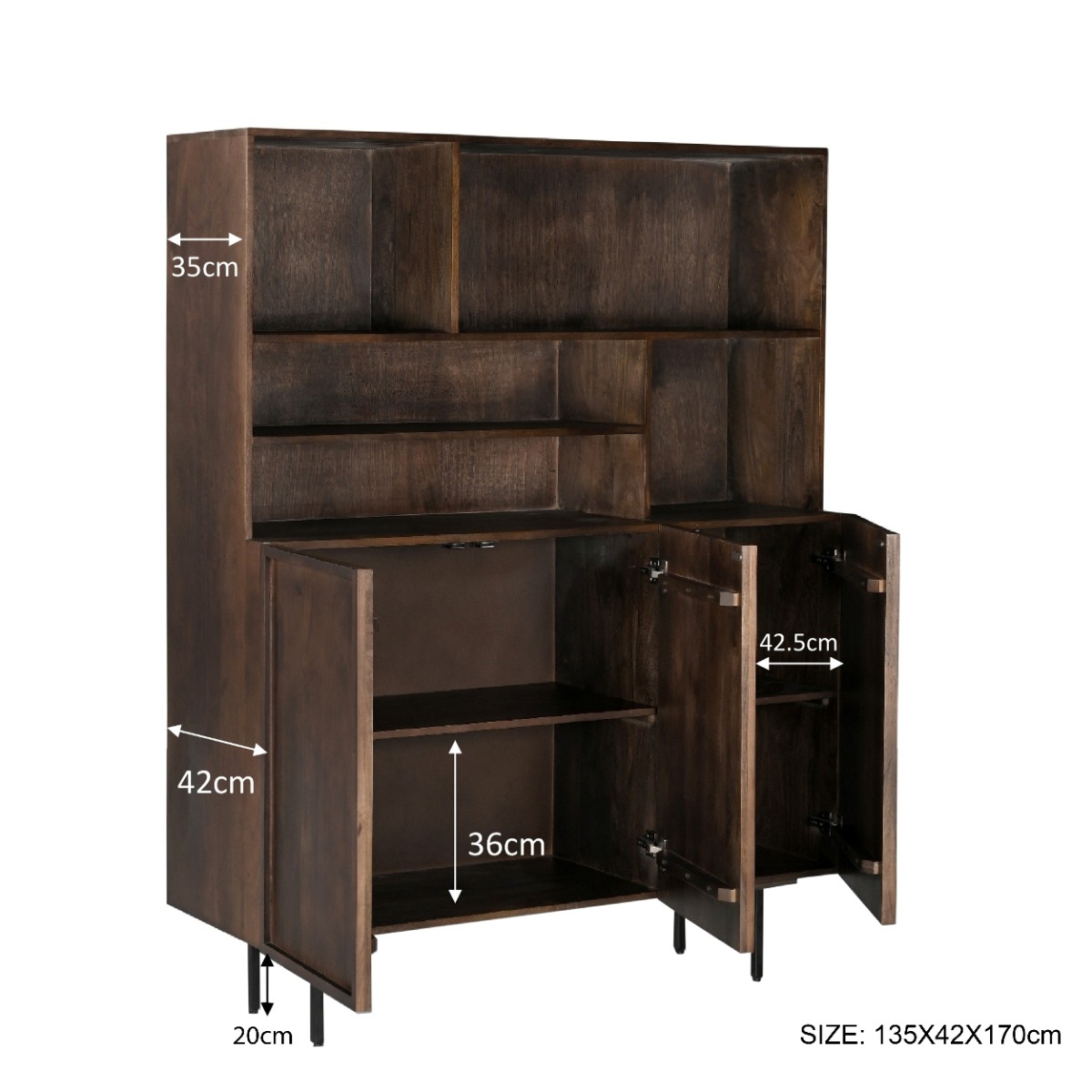 Schrank Elan Brown 135cm - Livingfurn
