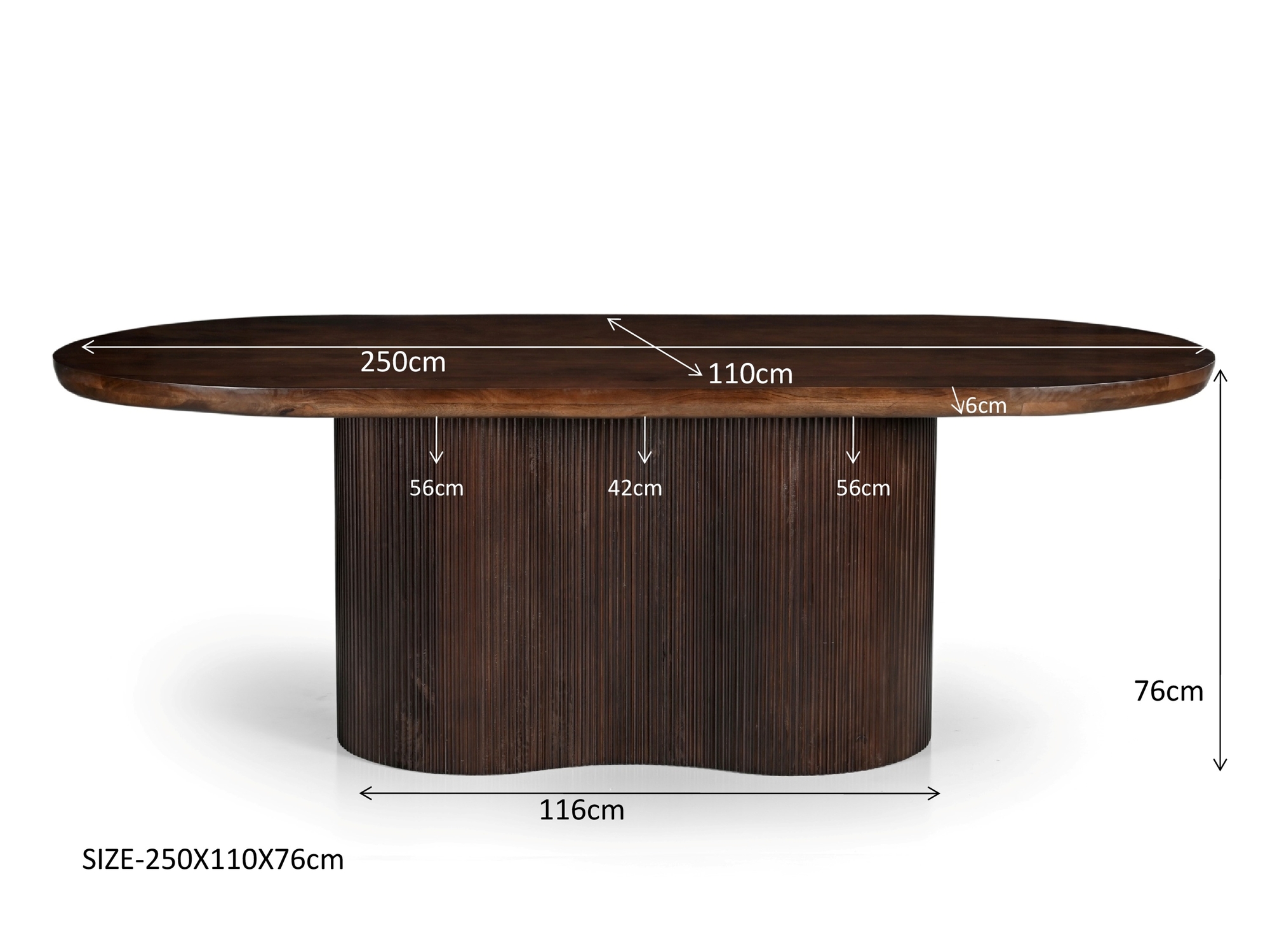 Dining Table Sevilla Brown 250cm - Livingfurn