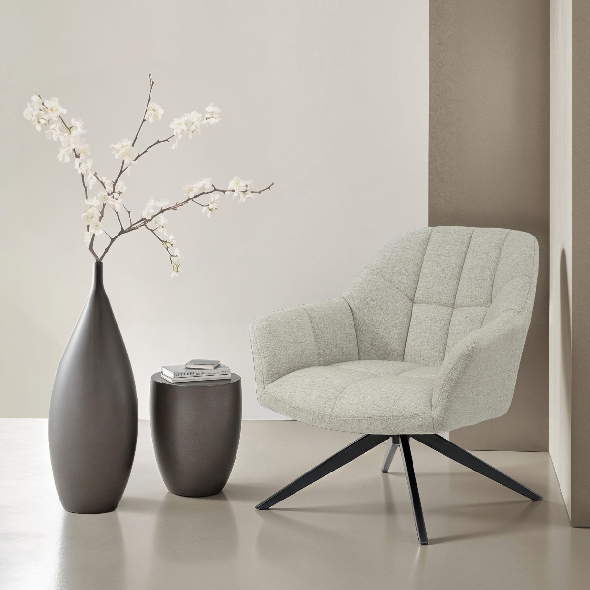 Sessel Tom Sand (Stoff, Beige) - Livingfurn