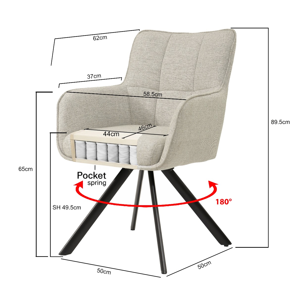 Dining chair Tori Sand - Livingfurn