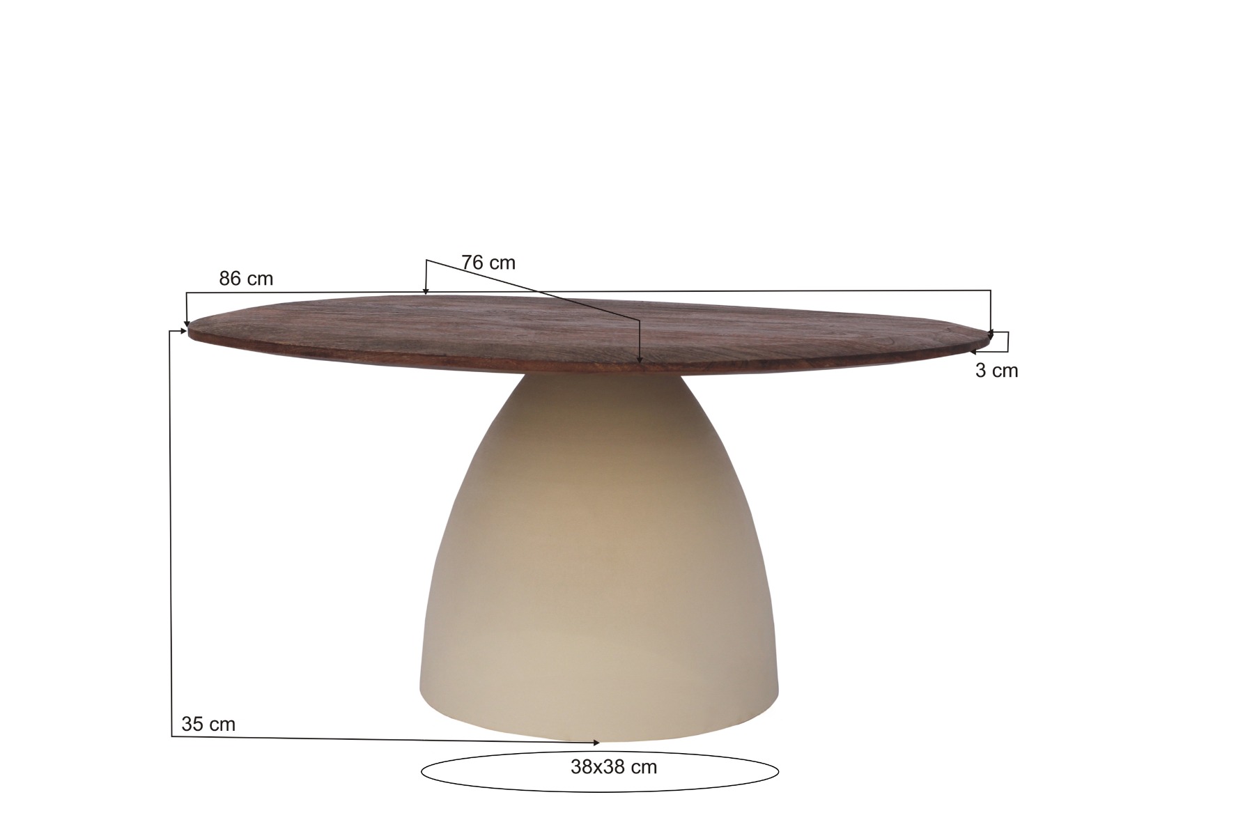 Salontafel Marron 86 cm - Brix