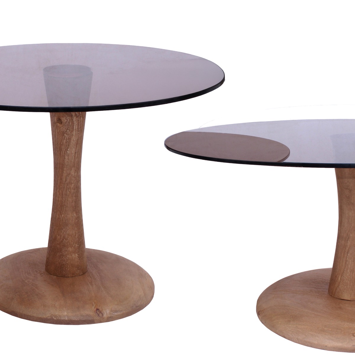 Beistelltisch Faye Almond 60 cm (Glas, Braun) - Brix