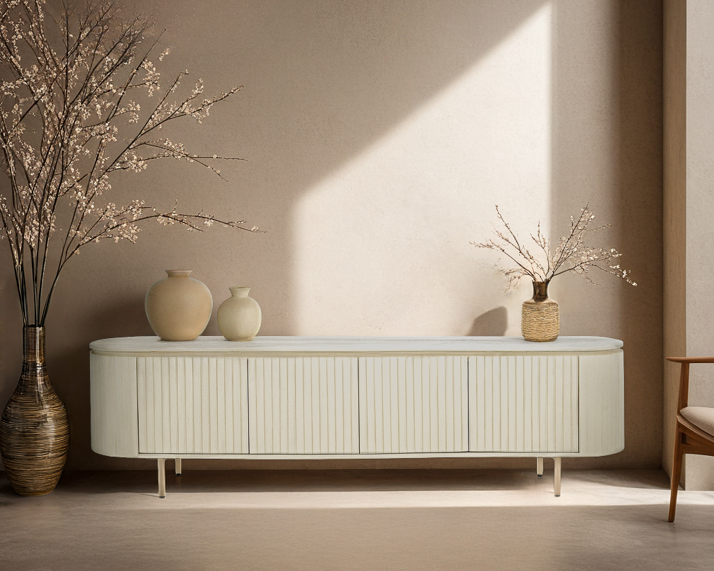TV-Möbel Patou 210 cm (Mangoholz, Beige) - Livingfurn