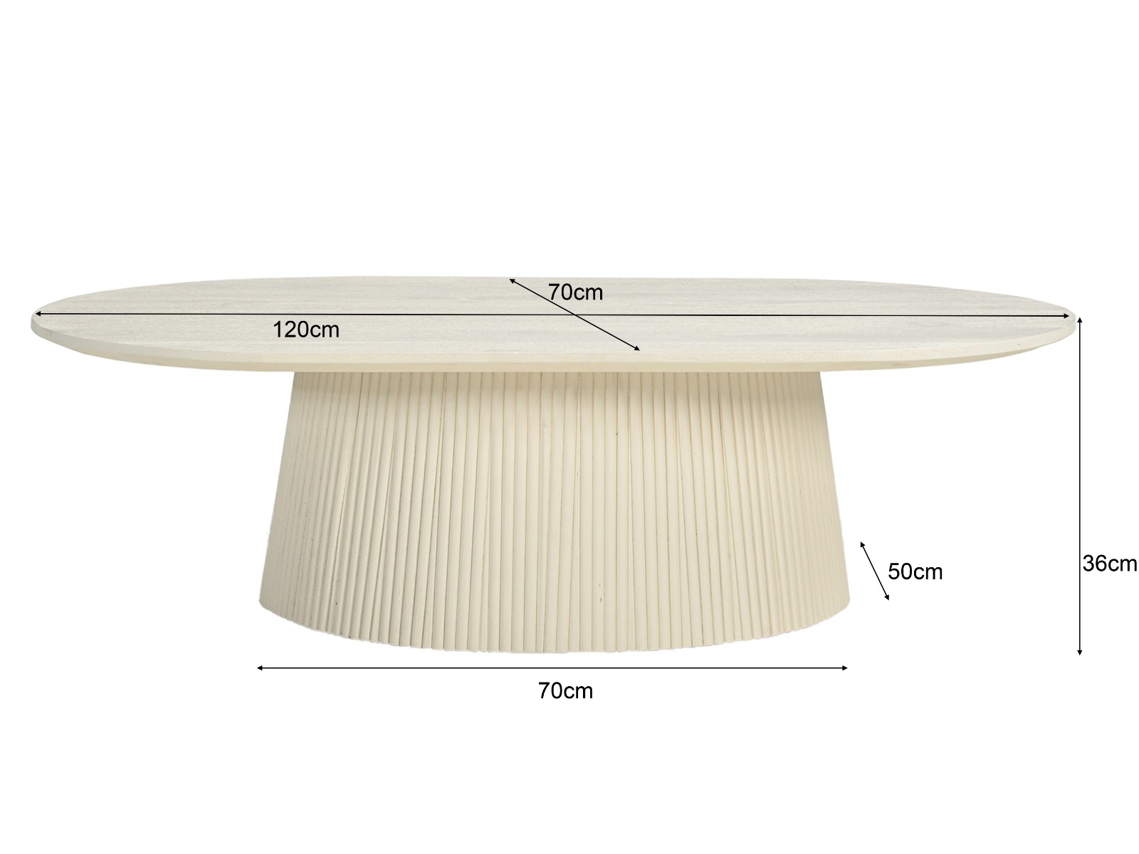 Patrice Oval Coffee Table 120cm - Livingfurn