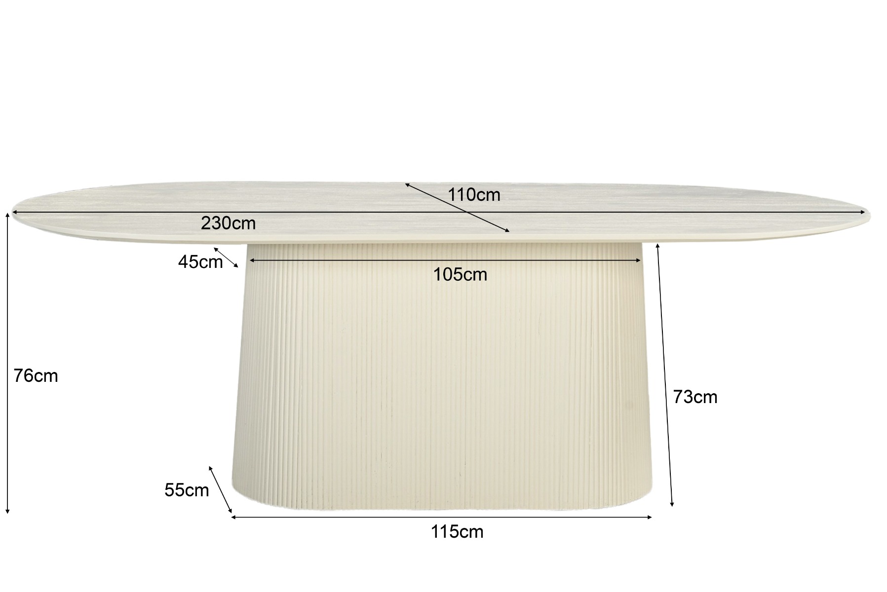 Patrice Dining Table 230cm - Livingfurn