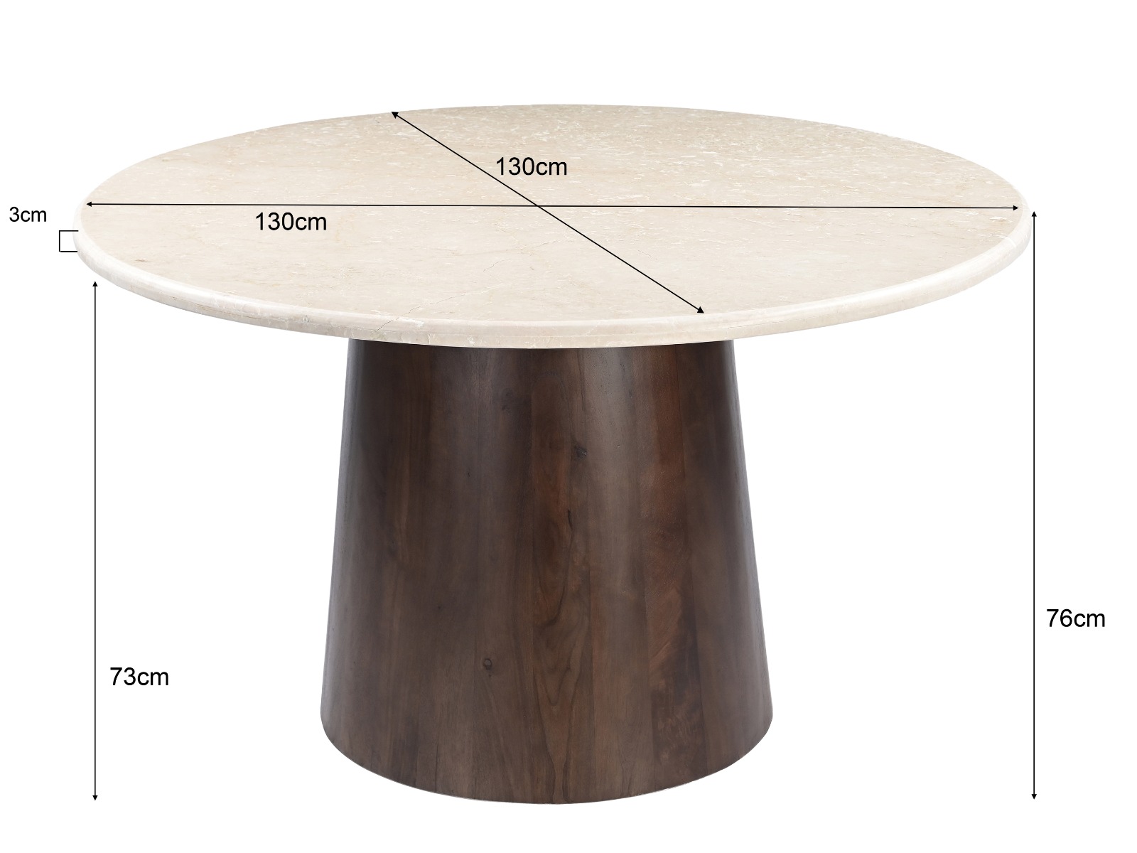 Eettafel Bottecino Round 130cm - Brix