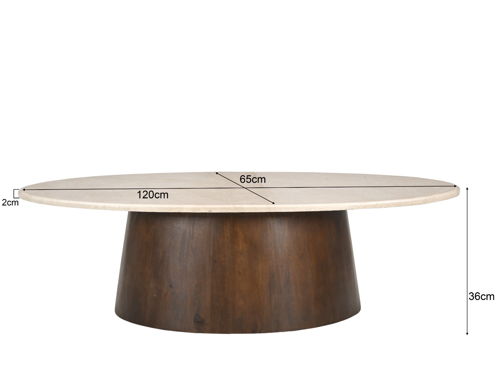 Salontafel Bottecino Oval 120cm - Brix