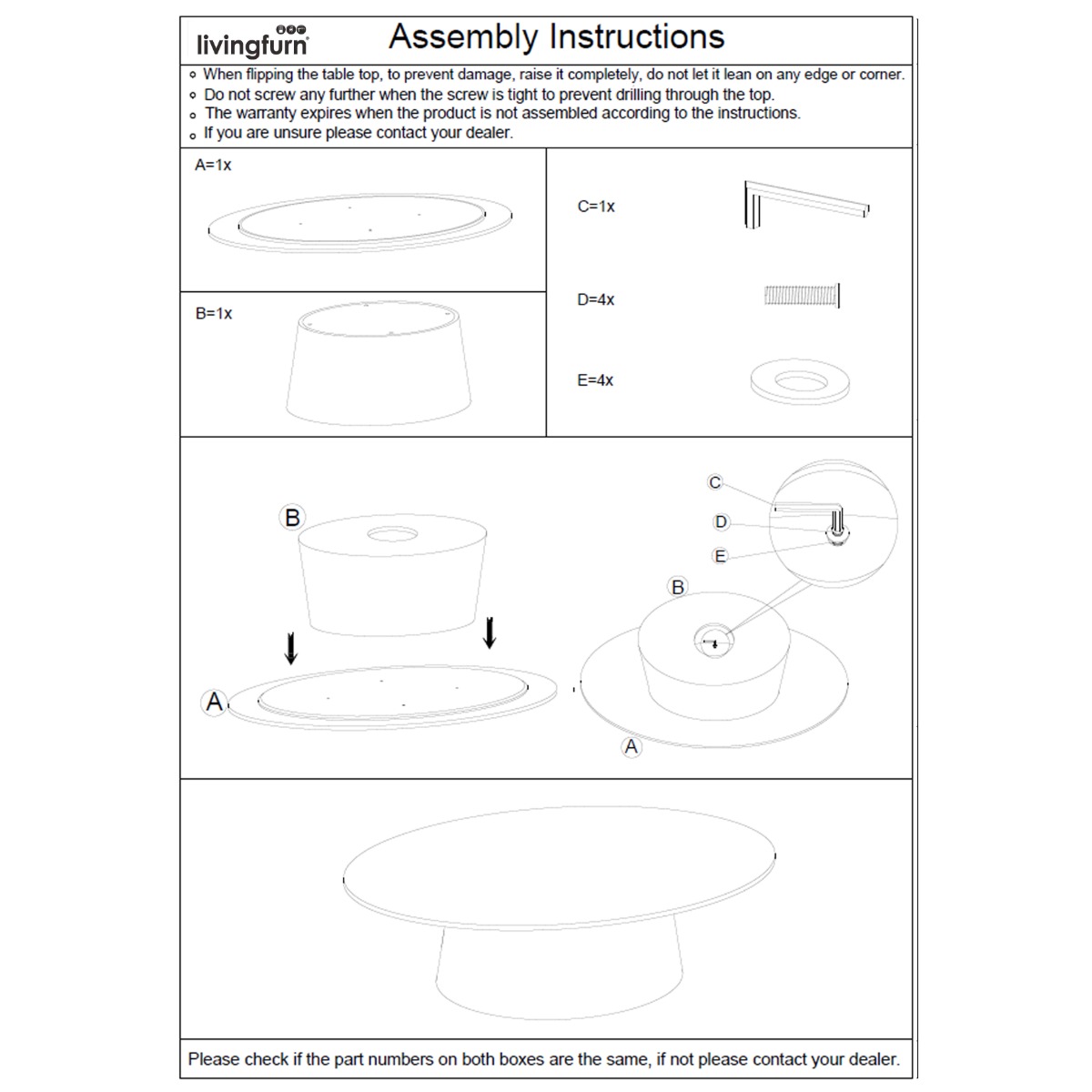Salontafel Bottecino Oval 120cm - Brix