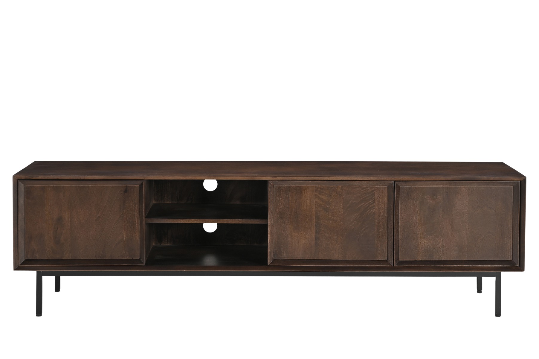 TV-Möbel Ravenstein Brown 180cm (Mangoholz, Braun) - Livingfurn