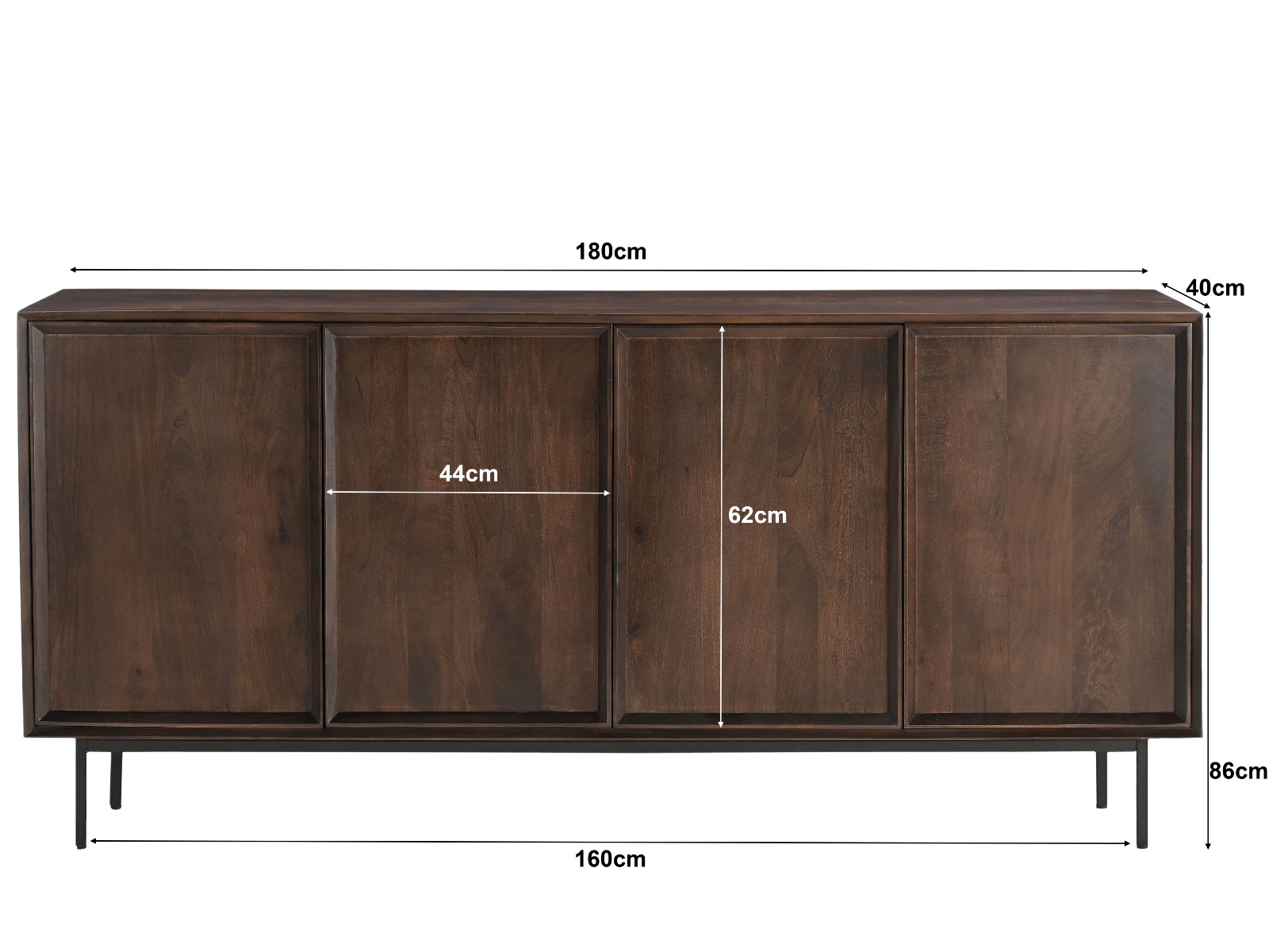 Sideboard Ravenstein Brown 180cm - Livingfurn