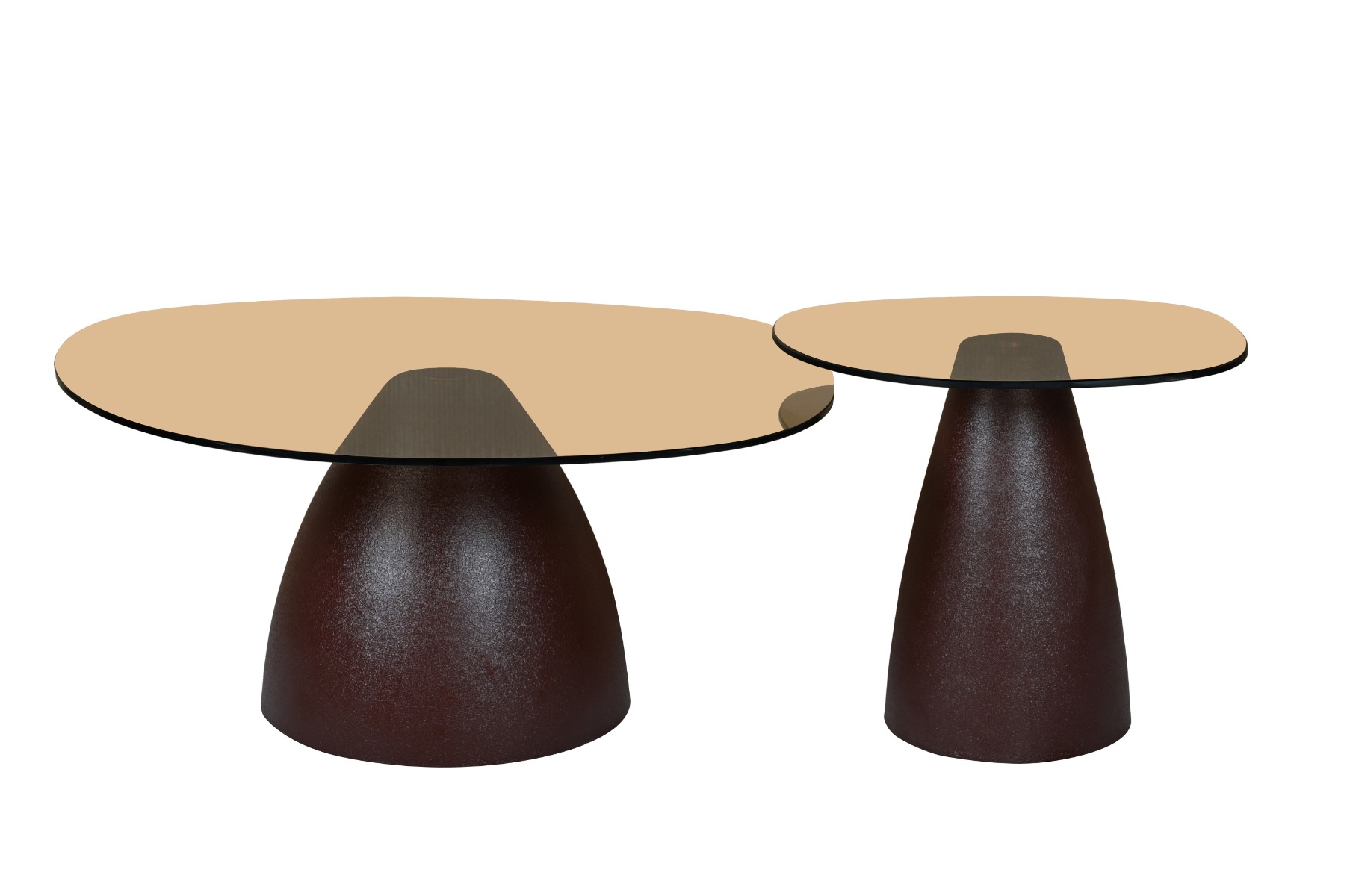 Beistelltisch Mylon Brown 50cm (Glas, Braun) - Brix
