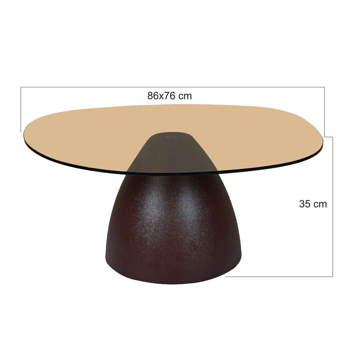 Couchtisch Mylon Brown 86cm - Brix