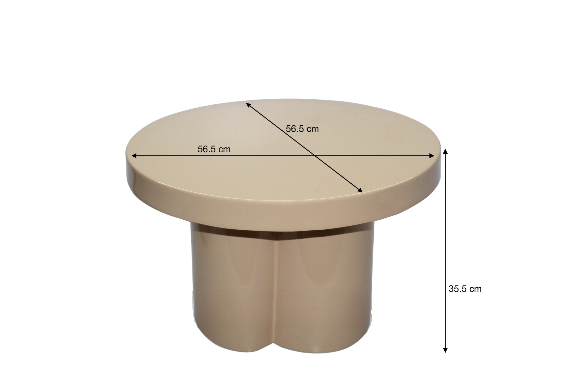 Couchtisch Noa Beige 56cm (Beschichtet Stahl) - Brix