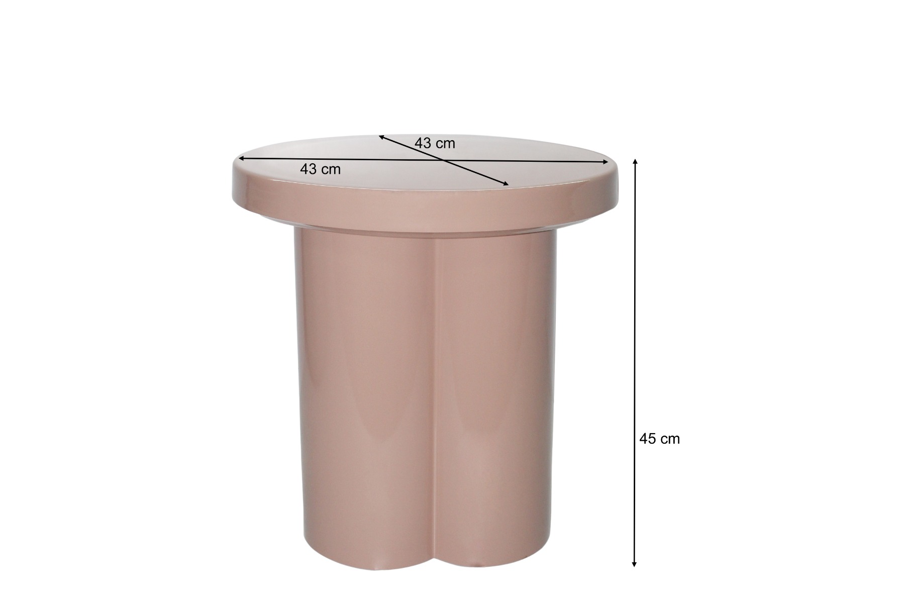 Couchtisch Noa Vintage Pink 43cm (Beschichtet Stahl, Rosa) - Brix