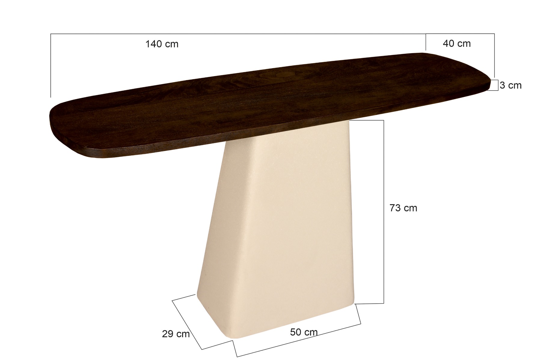 Side Table Marron 140 cm - Brix