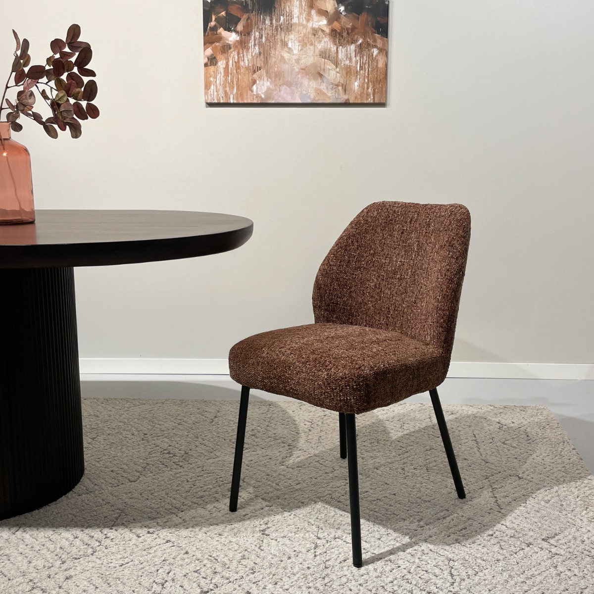 Esszimmerstuhl Tess Bordeaux (Stoff, Rot) - Livingfurn