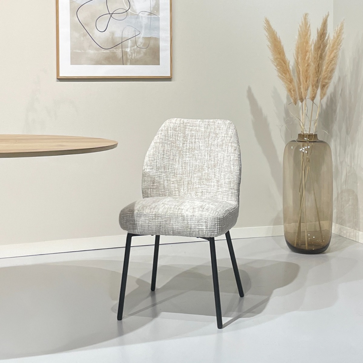 Esszimmerstuhl Tess Cream (Stoff, Beige) - Livingfurn