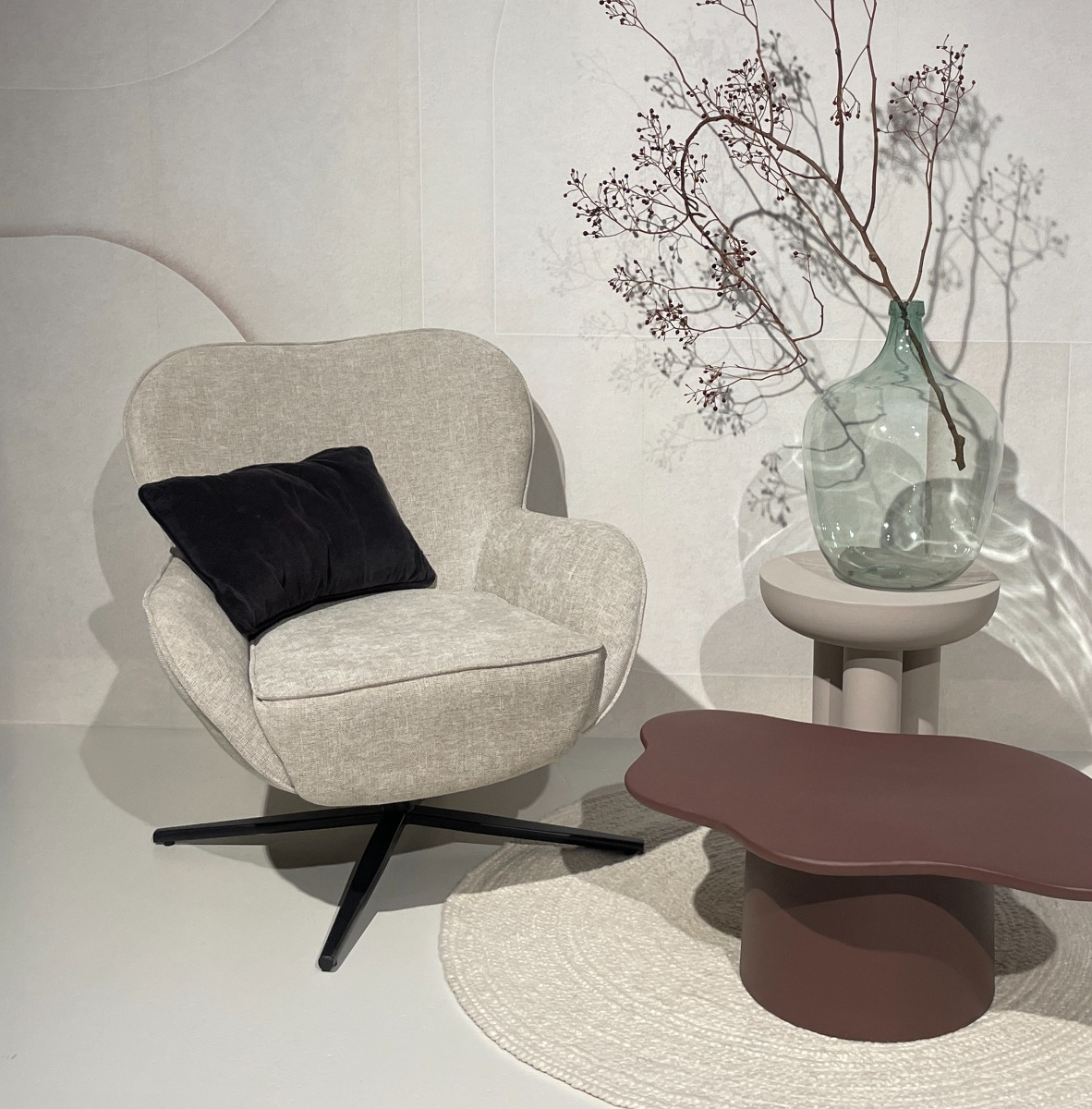 Sessel Sven Toffee (Stoff, Beige) - Livingfurn