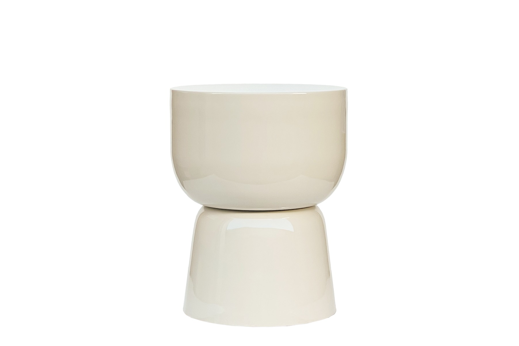 Beistelltisch Kian Off White (Beschichtet Stahl, Weiß) - Brix