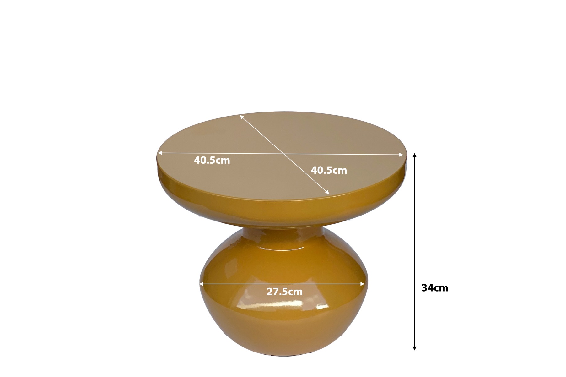 Beistelltisch Lou Mustard (Beschichtet Stahl, Gelb) - Brix
