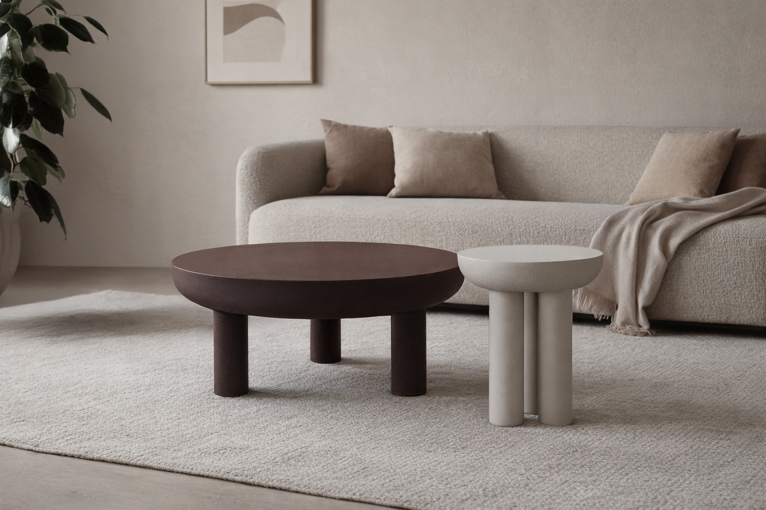 Couchtisch Niko Rust Sand (Beschichtet Stahl, Braun) - Brix