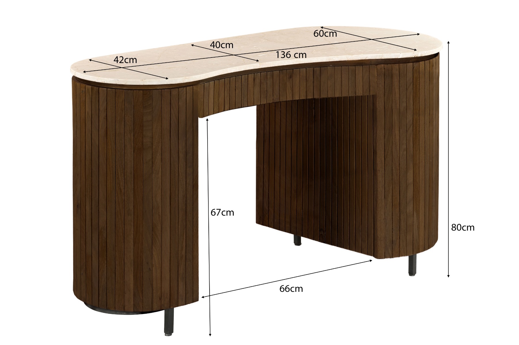 Schreibtisch Dexter Bottecino (Mangoholz, Beige) - Brix