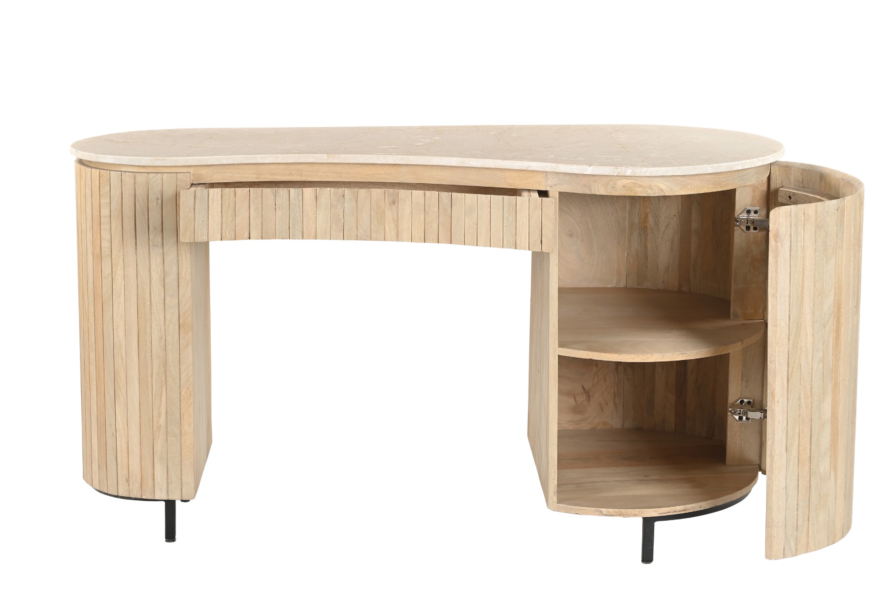 Schreibtisch Dexter Natural Bottecino (Mangoholz, Beige) - Brix