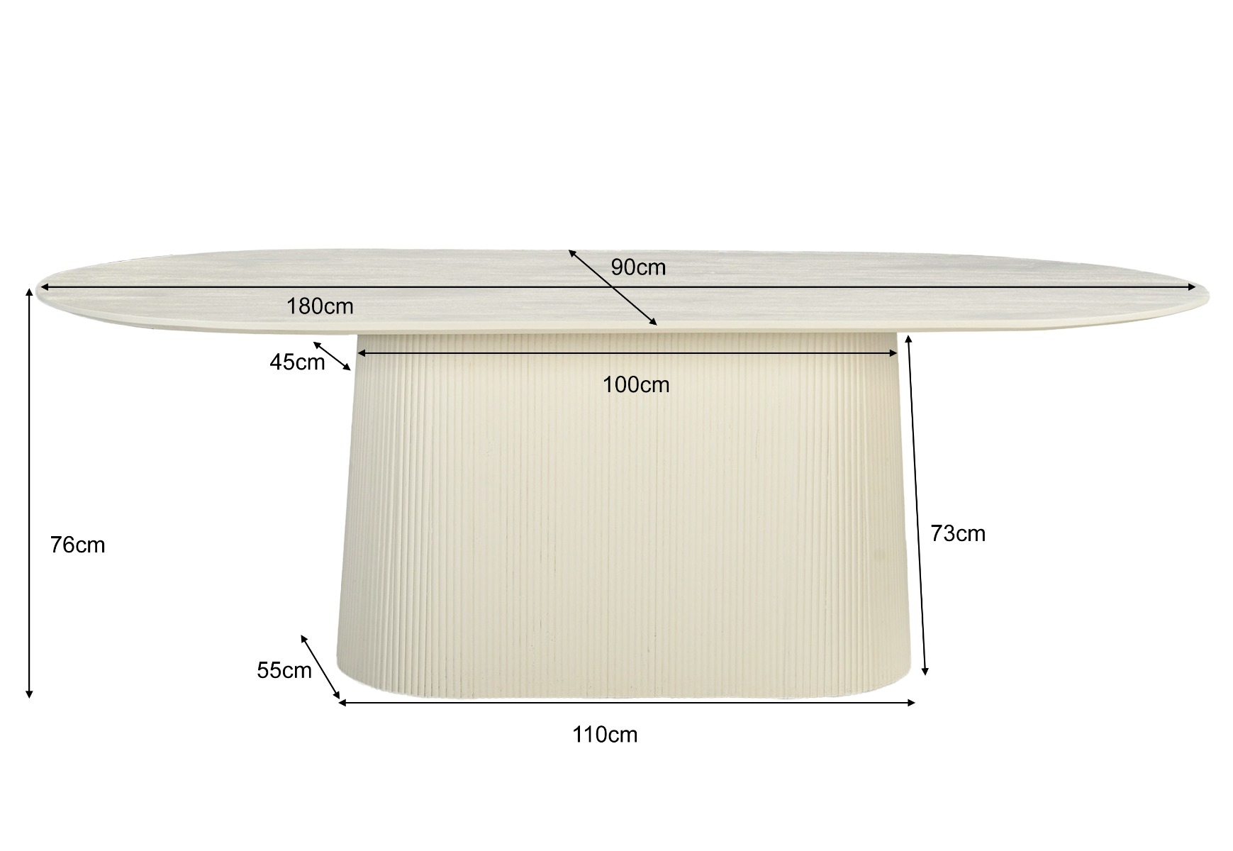 Dining Table Patrice 180cm - Livingfurn