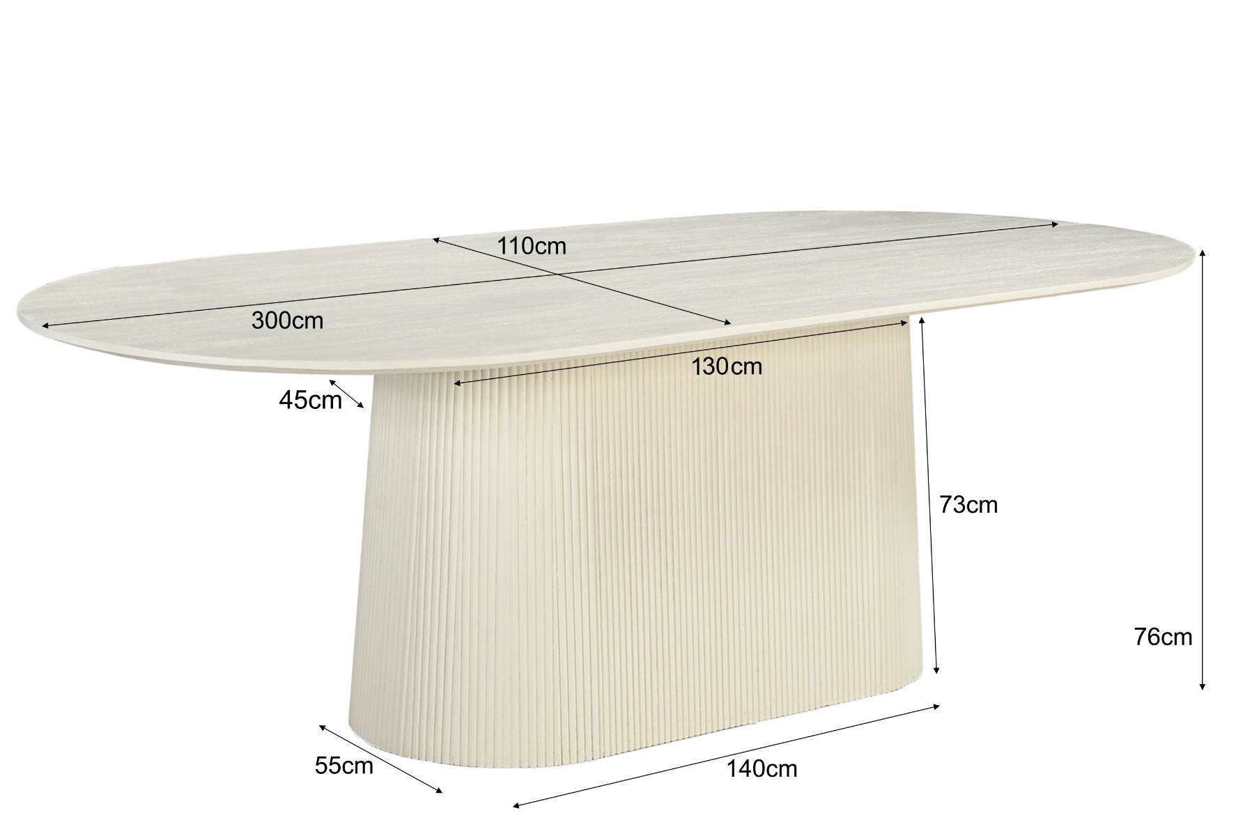 Dining Table Patrice 300cm - Livingfurn