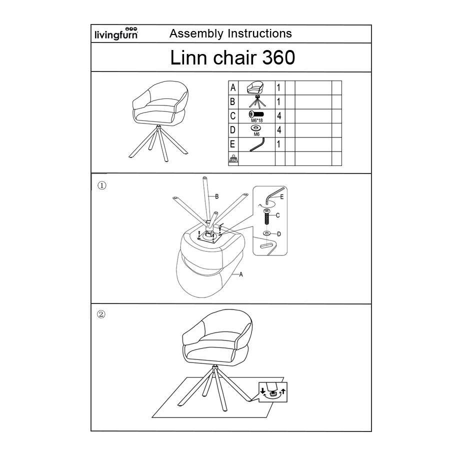 Dining Chair Linn Beige Bronze - Livingfurn