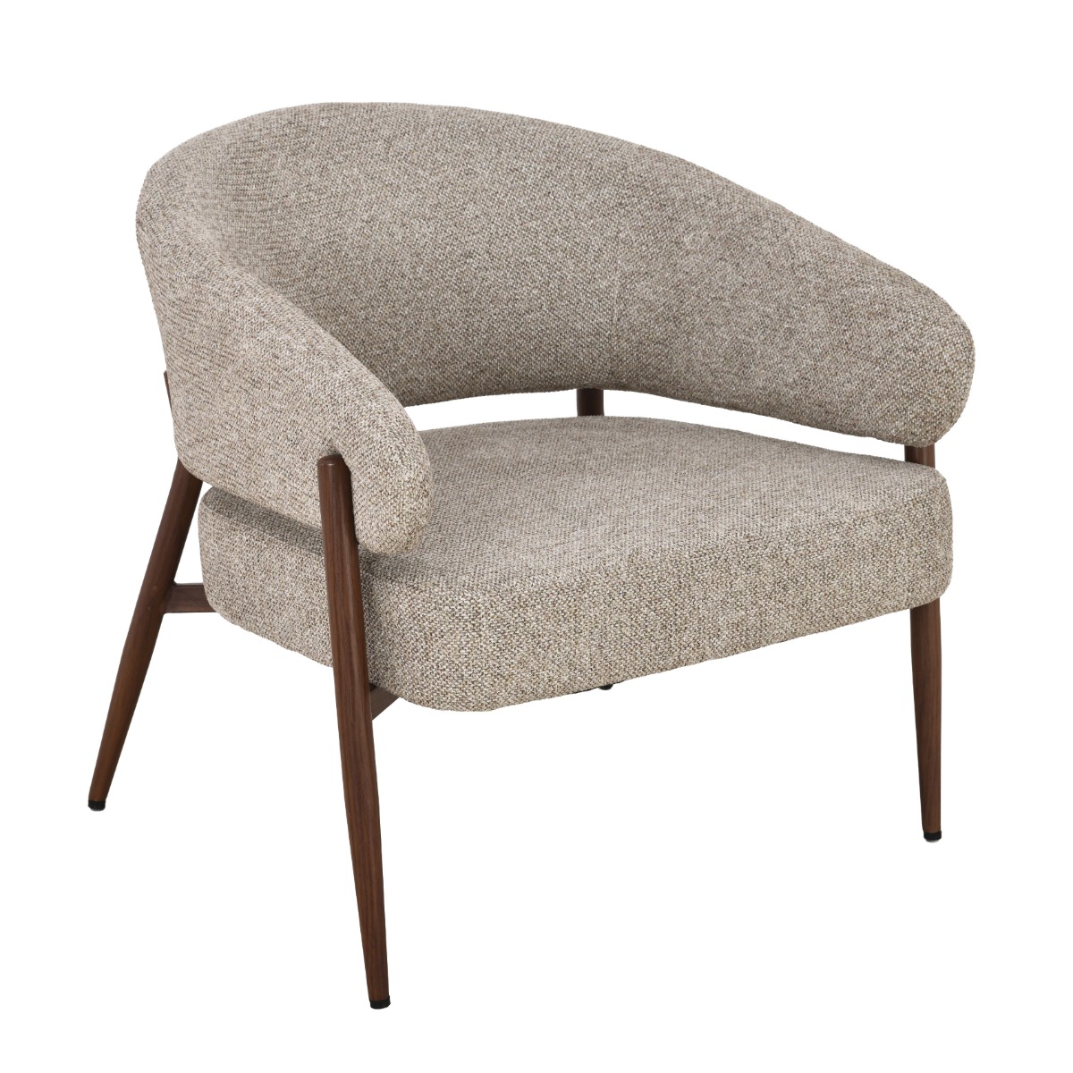 Sessel Dilan Hush Walnut (Stoff, Beige) - Livingfurn