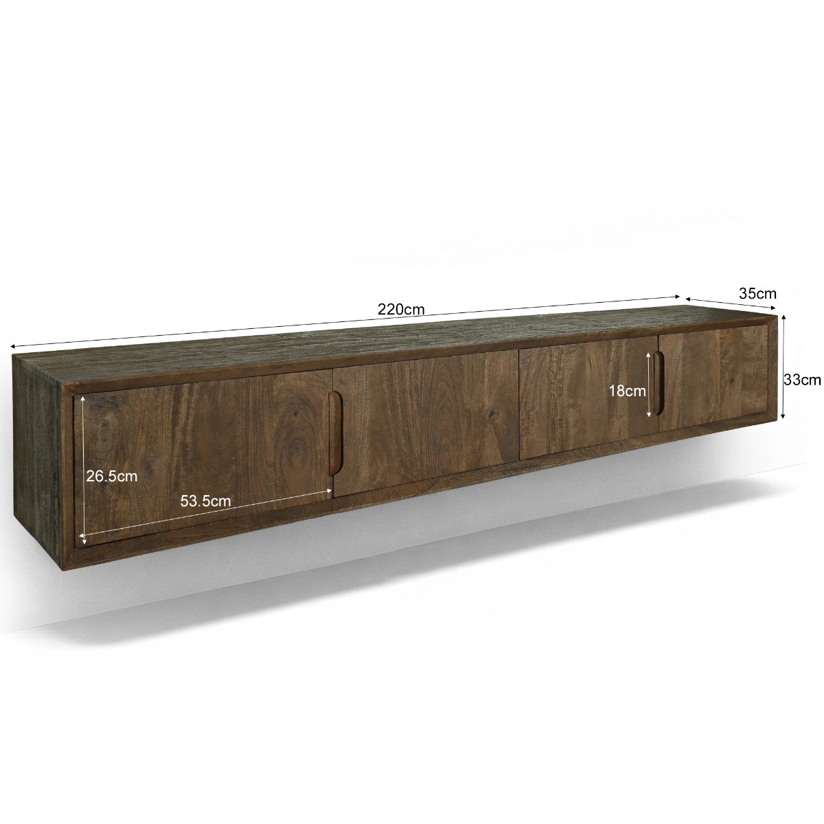 Zwevend tv-meubel Cortez Zwevend 220cm - Livingfurn