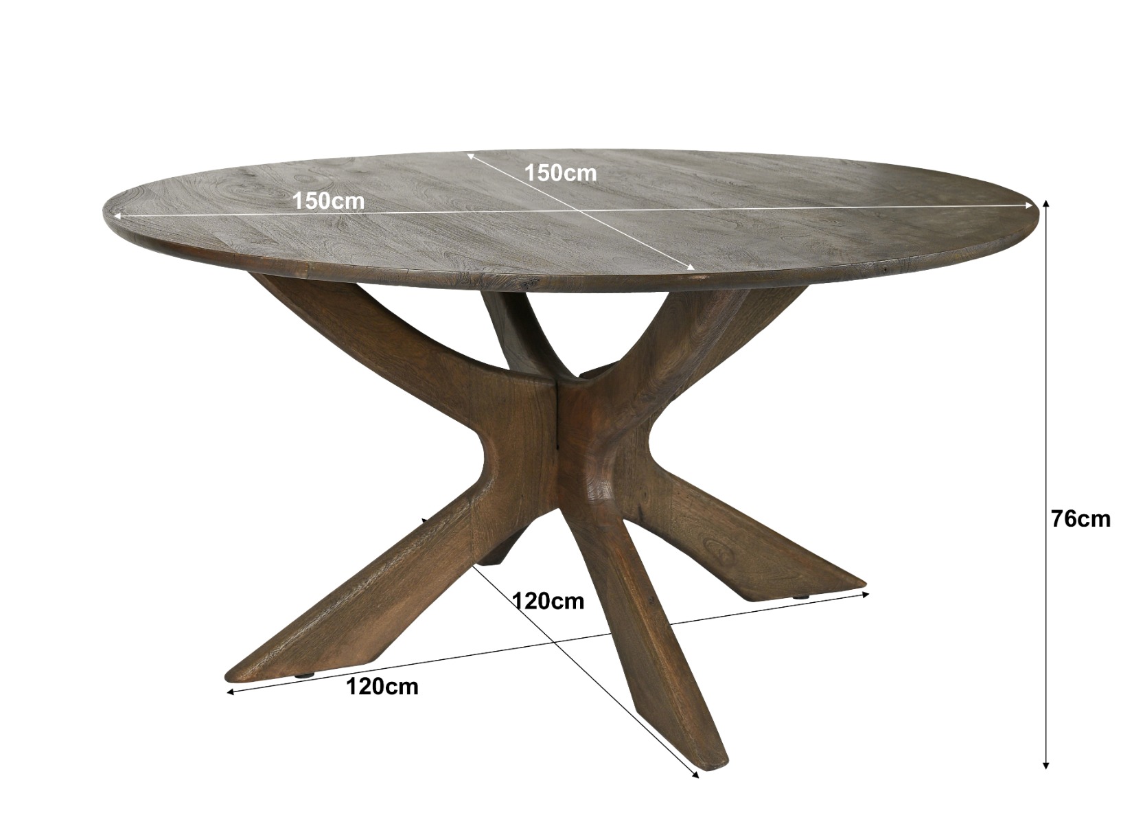 Esstisch Montreaux Round Brown 150cm - Brix