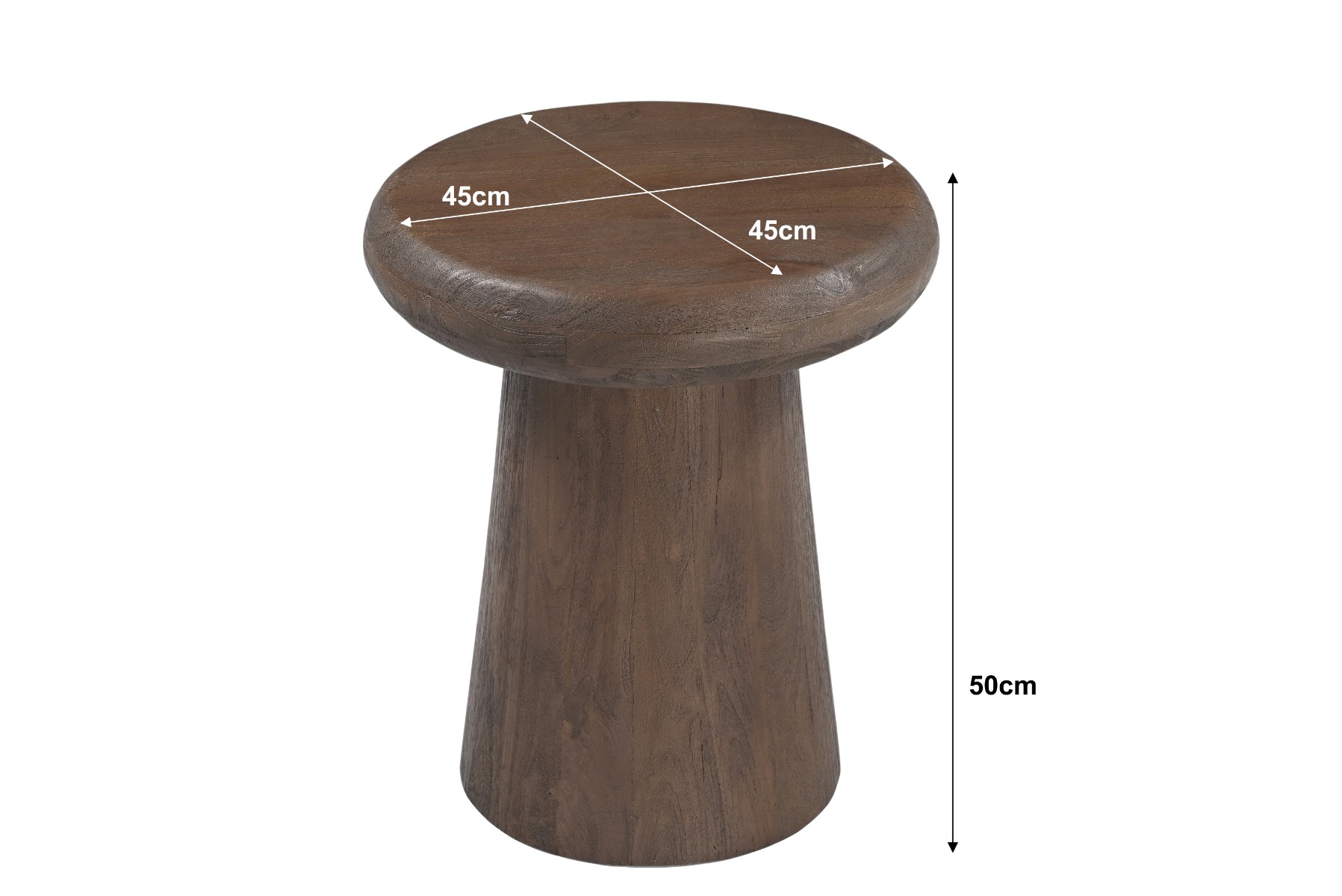 Side Table Maduro 45cm (Mango wood, Brown) - Livingfurn