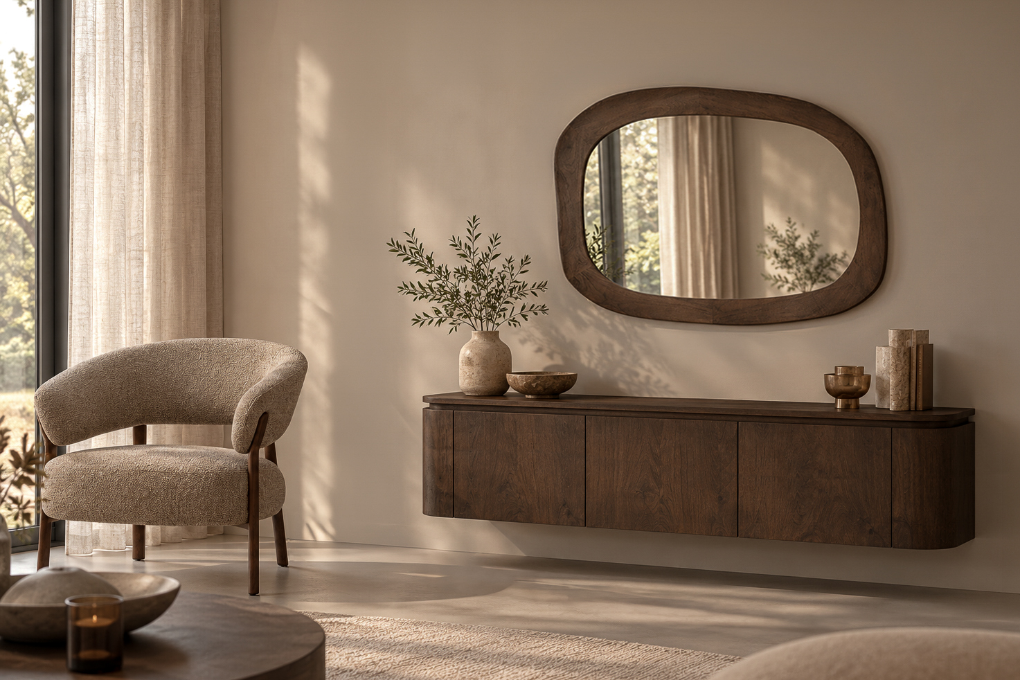 Spiegel Mauro (Mango wood, Brown) - Brix