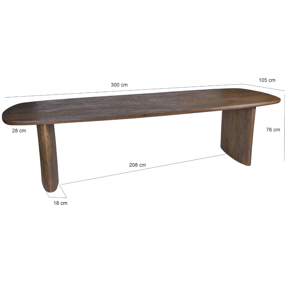 Dining Table Tyler 300cm - Livingfurn