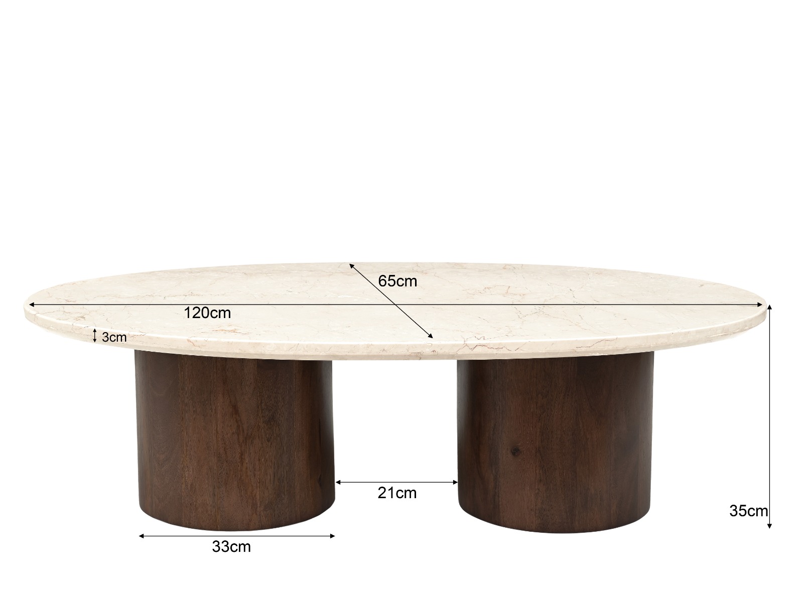 Couchtisch Duno Bottecino 120cm - Brix