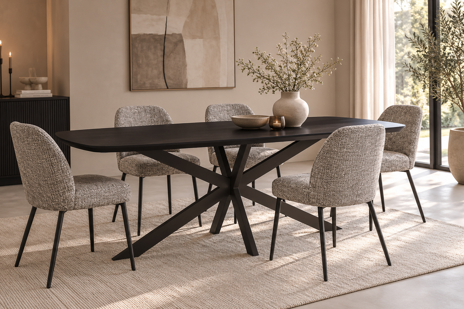 Eettafel Santino Espresso 210cm - Livingfurn