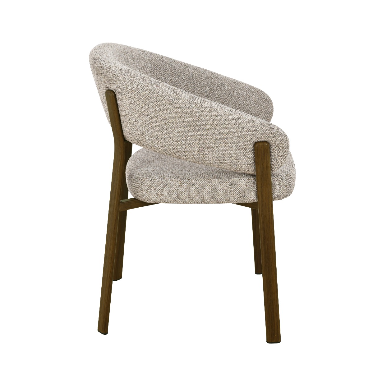 Esszimmerstuhl Zhora Hush Walnut (Stoff, Beige) - Livingfurn