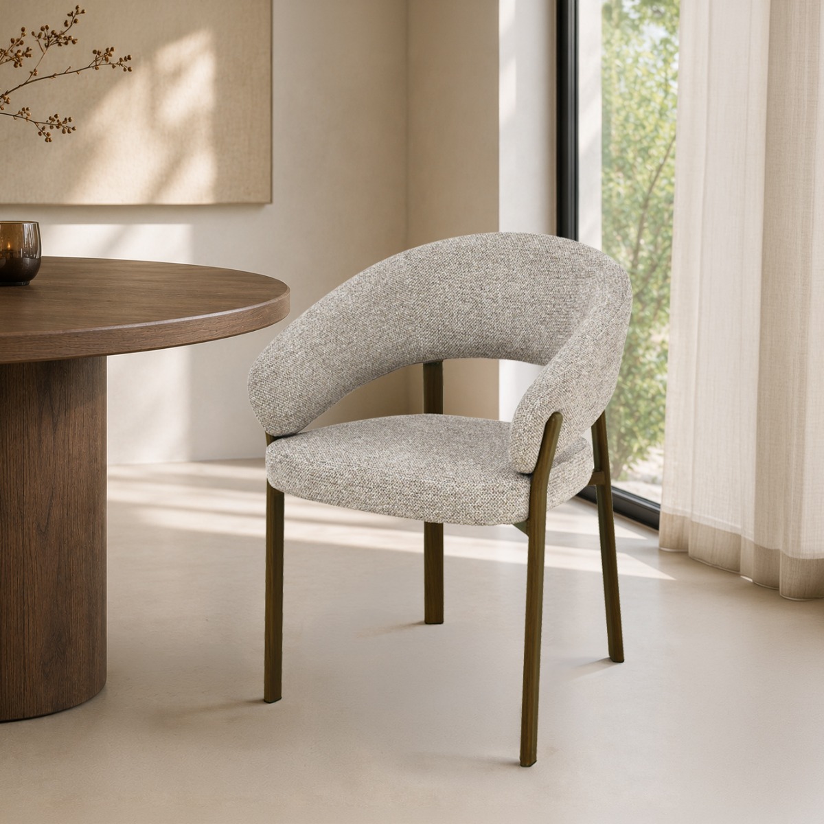 Eetkamerstoel Zhora Hush Walnut - Livingfurn