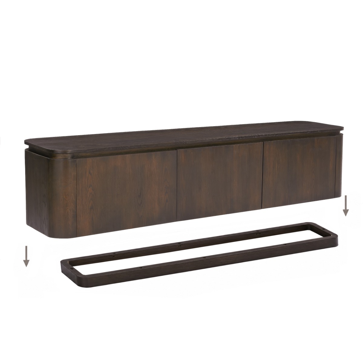 Zwevend tv-meubel Rivano Basalt 180cm - Livingfurn