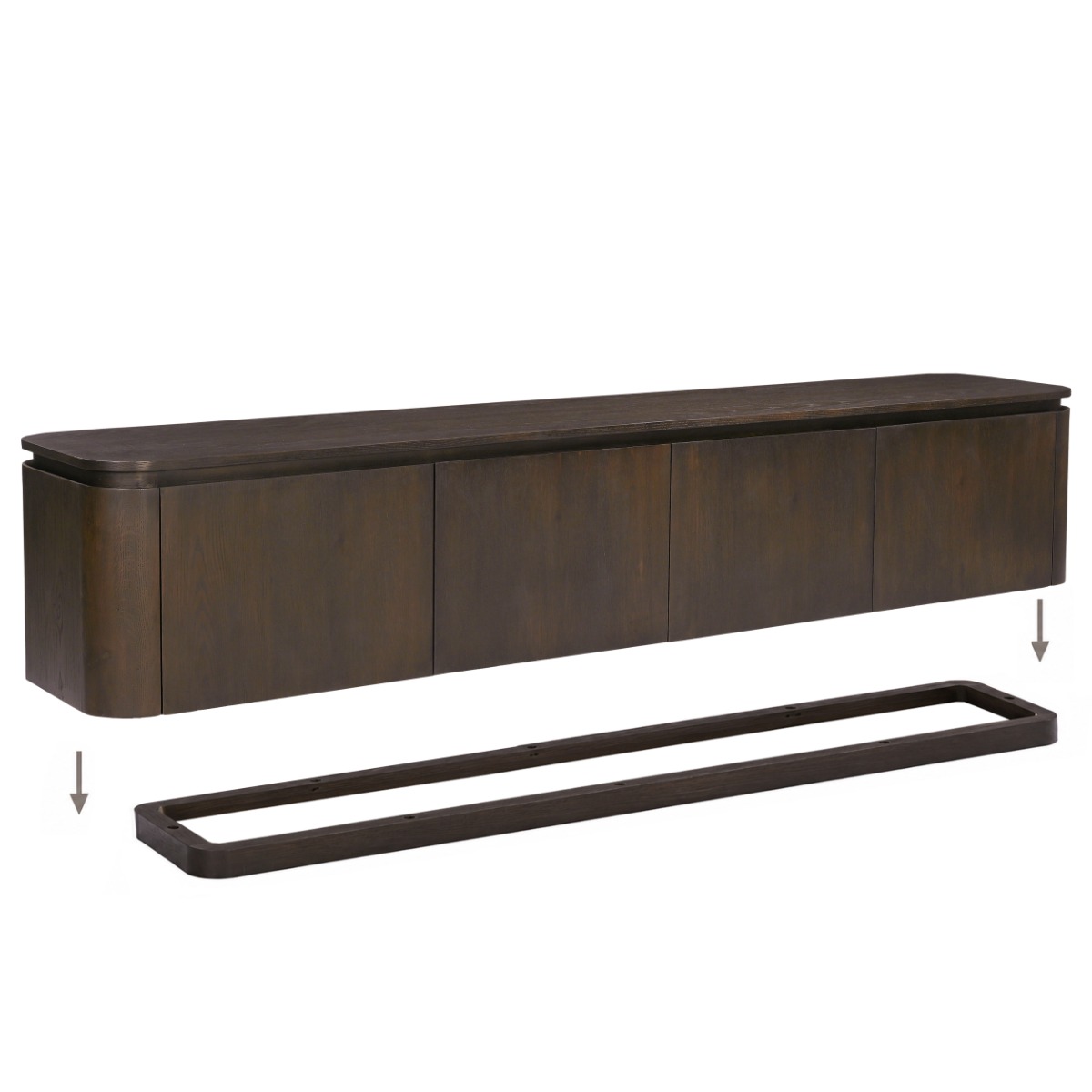 Zwevend tv-meubel Rivano Basalt 220cm - Livingfurn