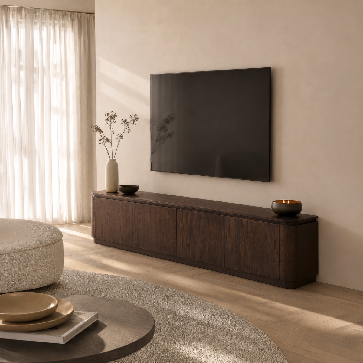 Zwevend tv-meubel Rivano Basalt 220cm - Livingfurn