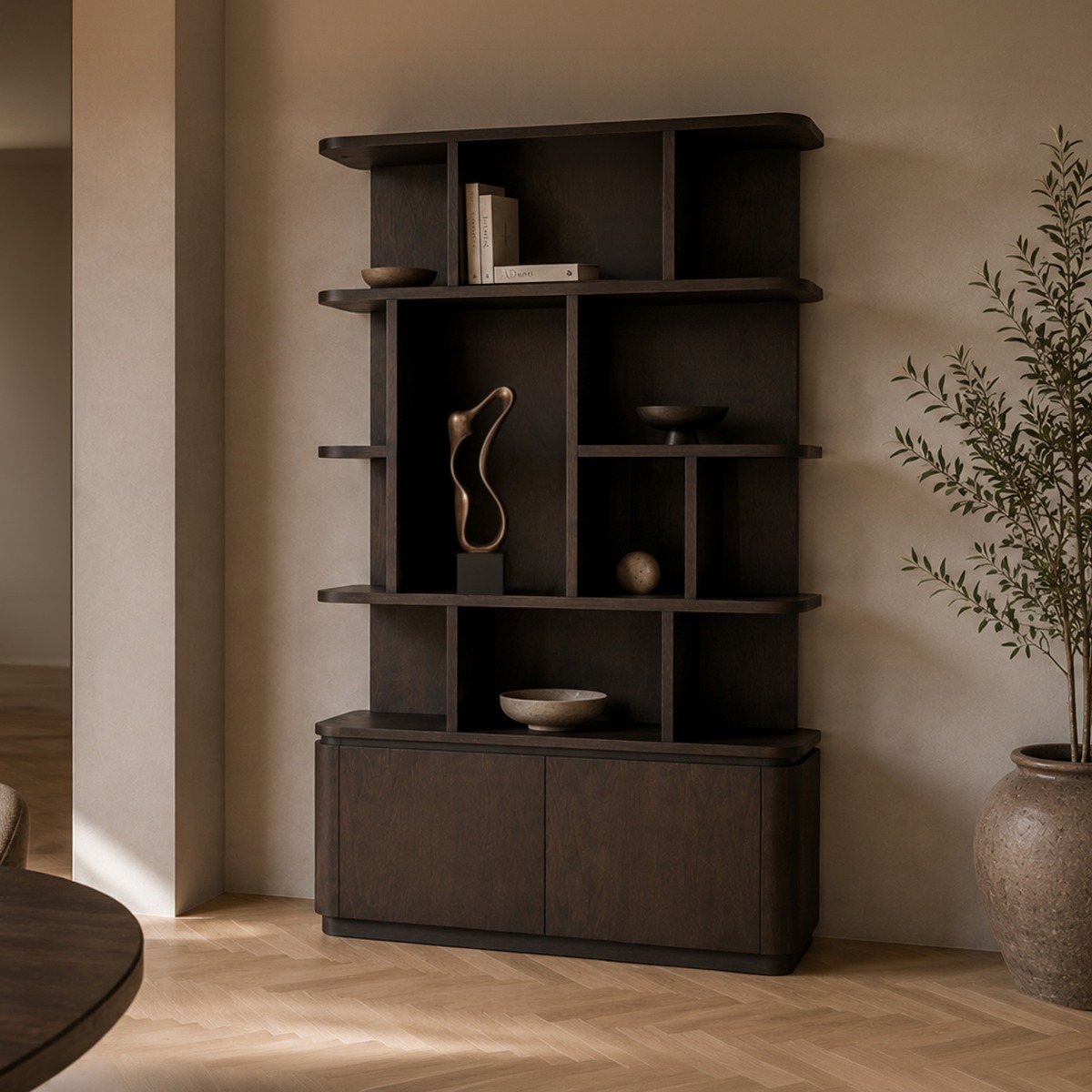 Bookcase Rivano Basalt 145cm - Livingfurn