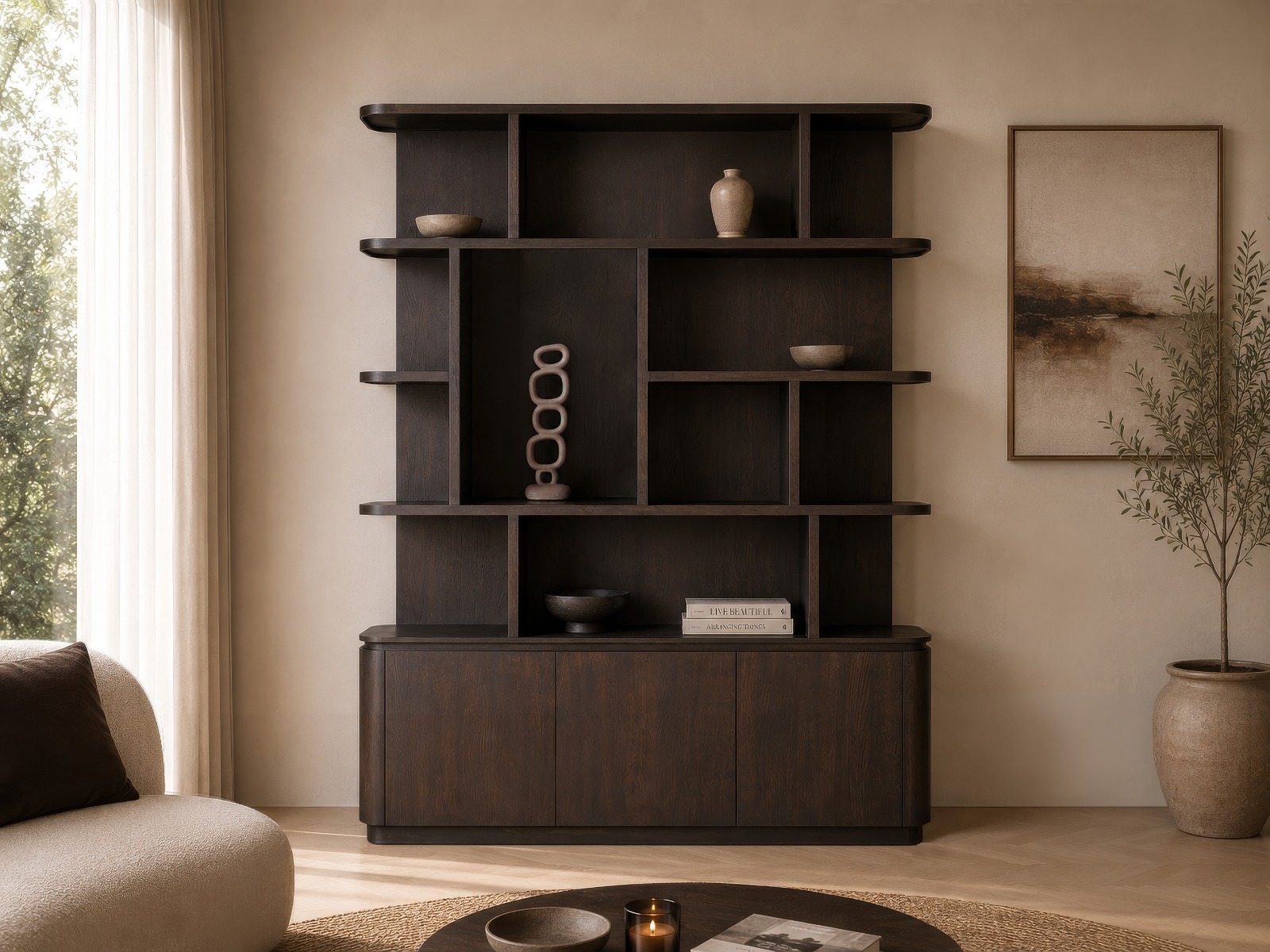 Boekenkast Rivano Basalt 170cm - Livingfurn