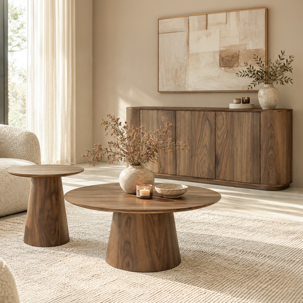 Salontafel Novero Walnoot 50cm - Livingfurn