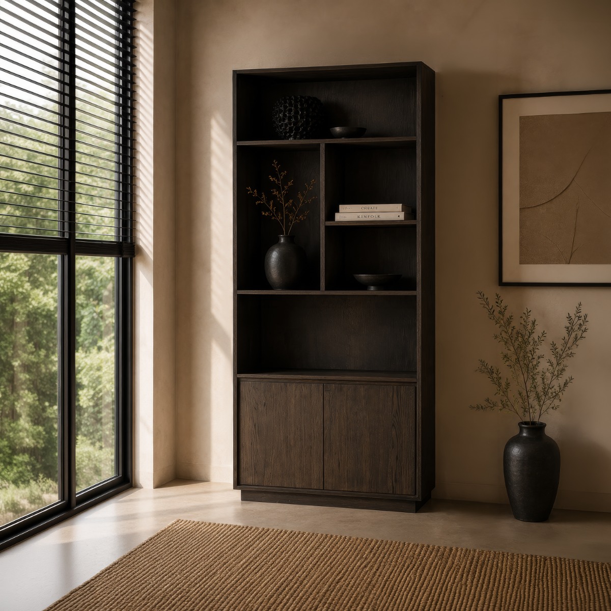 Boekenkast Firato Basalt 90cm - Livingfurn