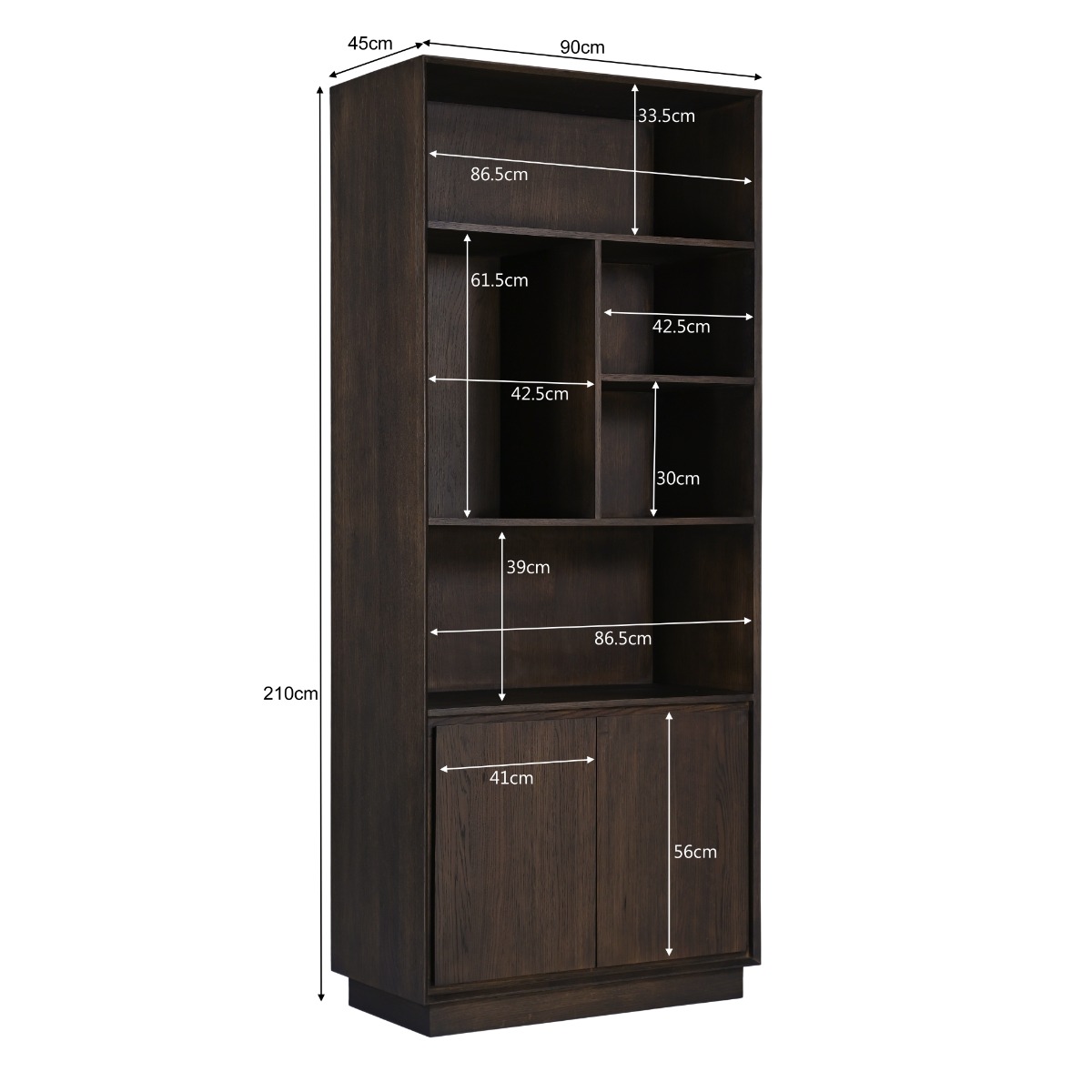 Boekenkast Firato Basalt 90cm - Livingfurn