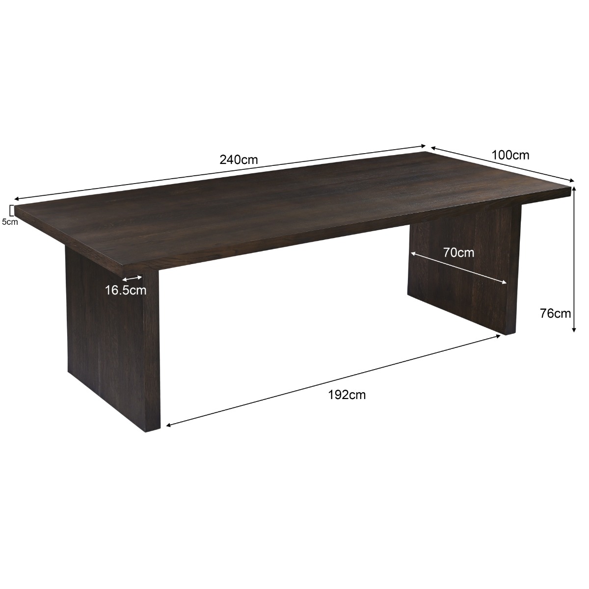Eettafel Firato Basalt 240cm - Livingfurn